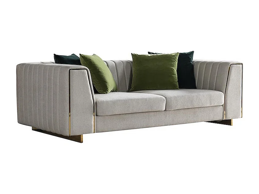 Canapé 2 places en tissu FELIX - Gris clair