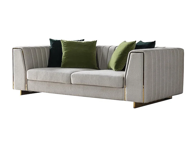 Canapé 2 places en tissu FELIX - Gris clair