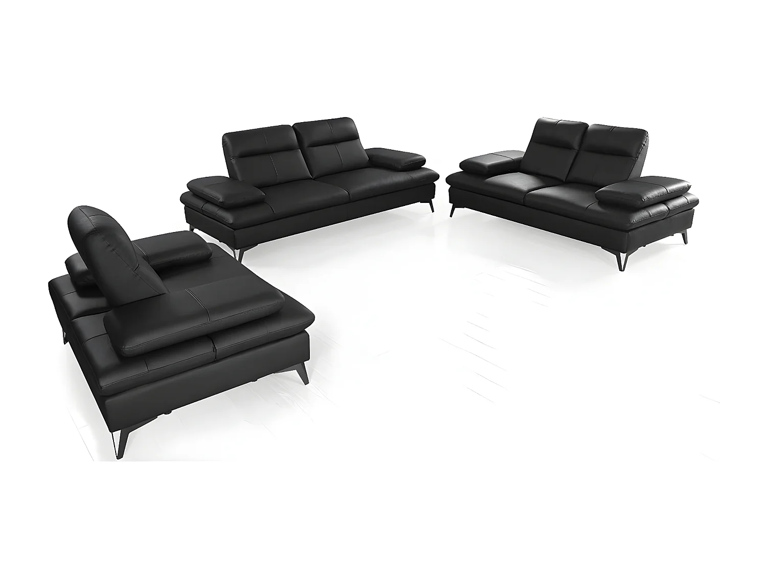 Fauteuil cuir Design  avec dossier avance-recul IRIS Noir