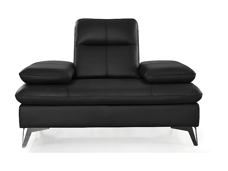 Fauteuil cuir Design  avec dossier avance-recul IRIS Noir