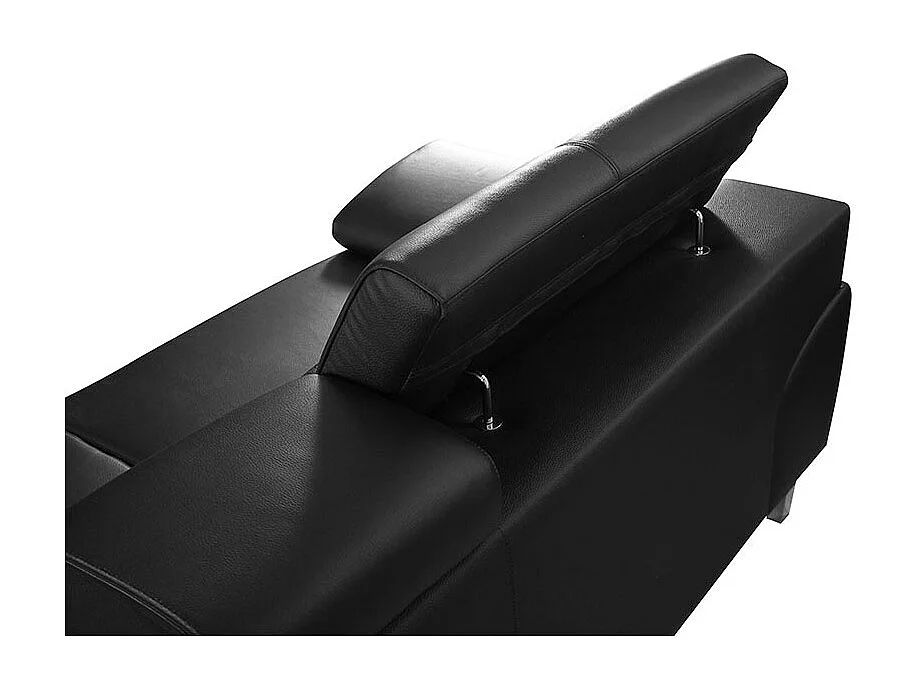 Canapé 3 places Cuir KARE Noir - Angle Droit