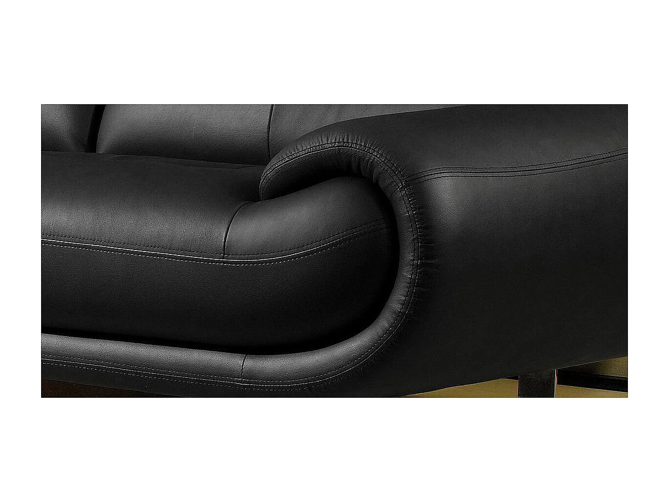 Canapé cuir 2 places ANGIE Noir - Angle Droit