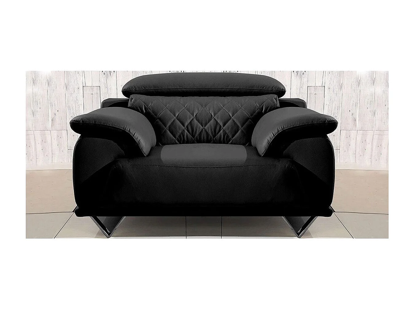 Fauteuil en cuir GARCIA - Noir
