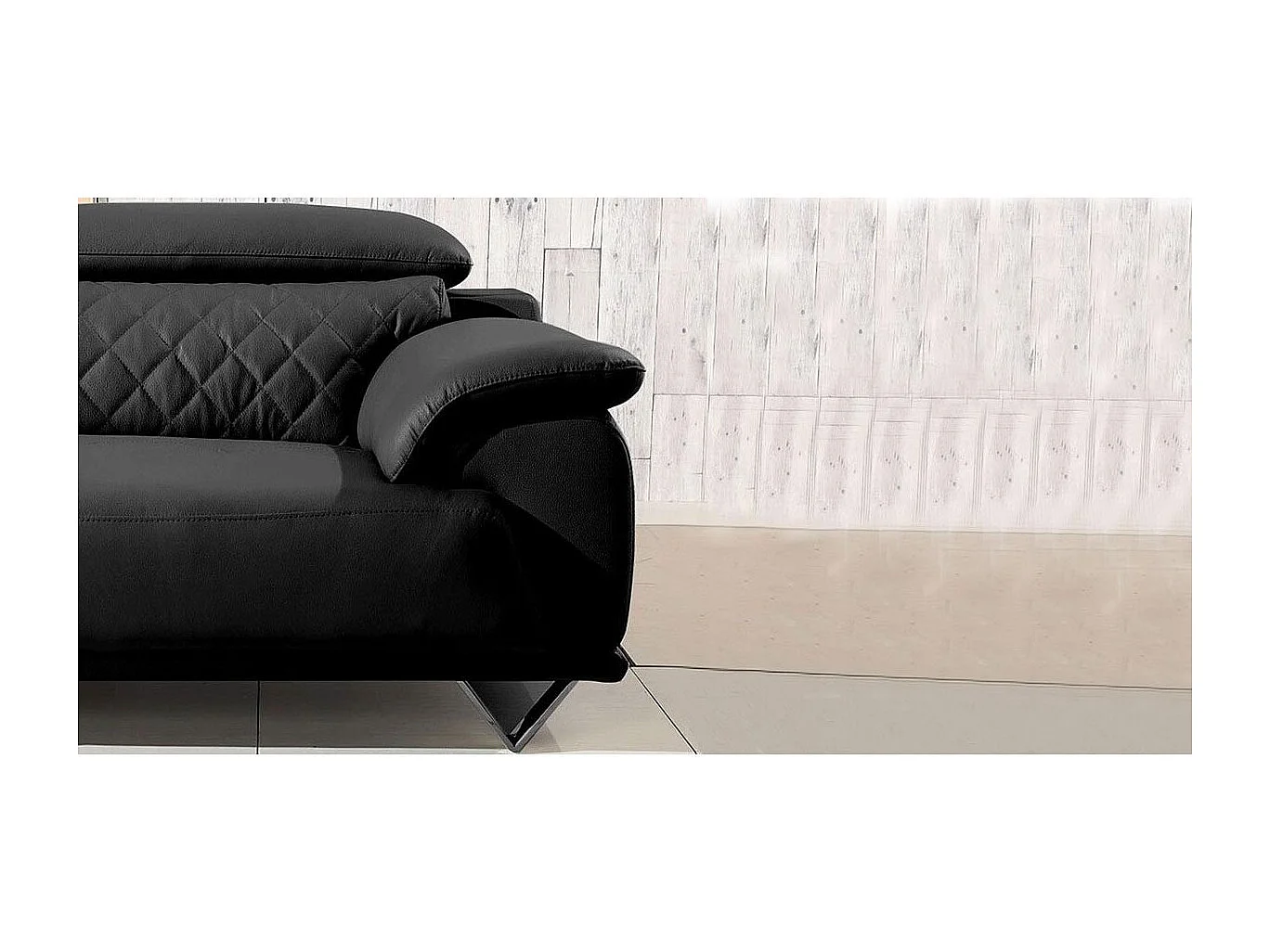 Fauteuil en cuir GARCIA - Noir