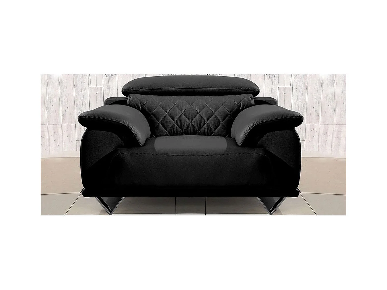 Fauteuil en cuir GARCIA - Noir