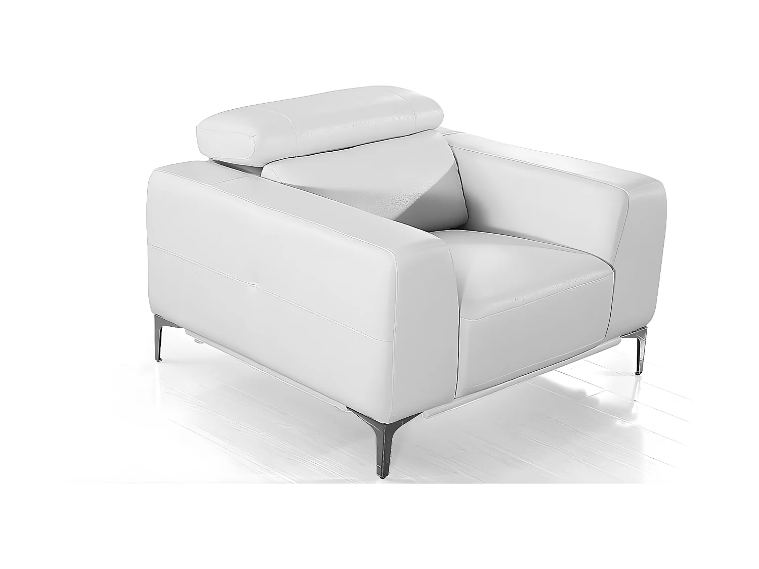Fauteuil cuir Design NORA Blanc