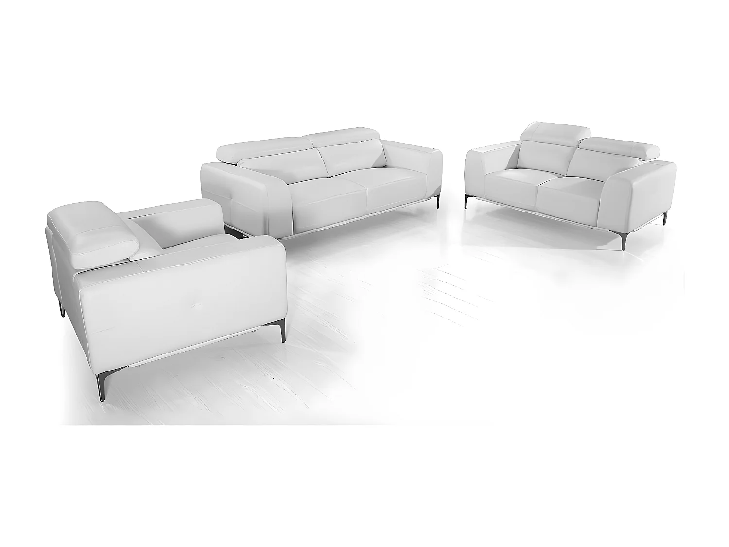 Fauteuil cuir Design NORA Blanc