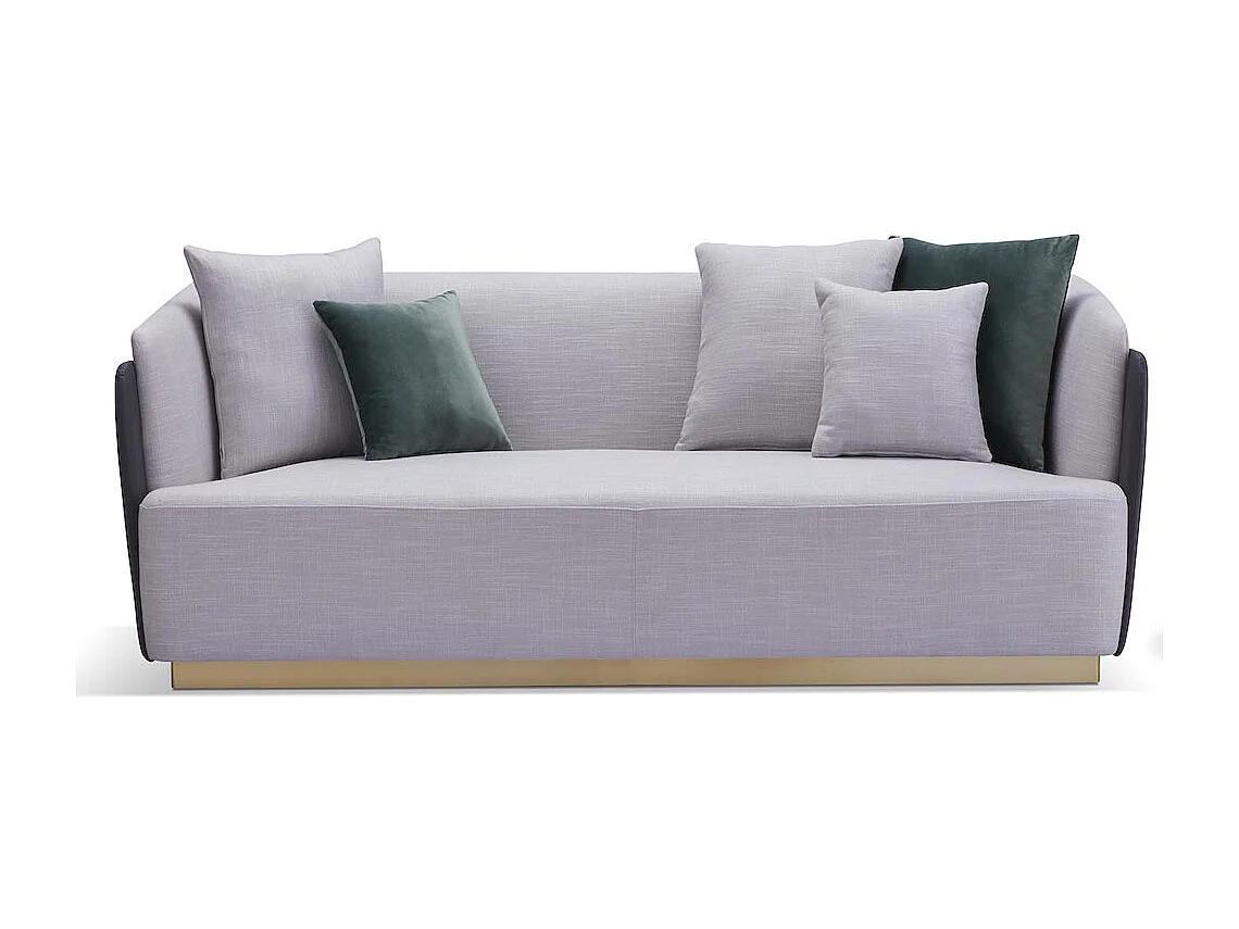 Canapé 3 places en tissu SARAYA - Gris clair et Gris foncé