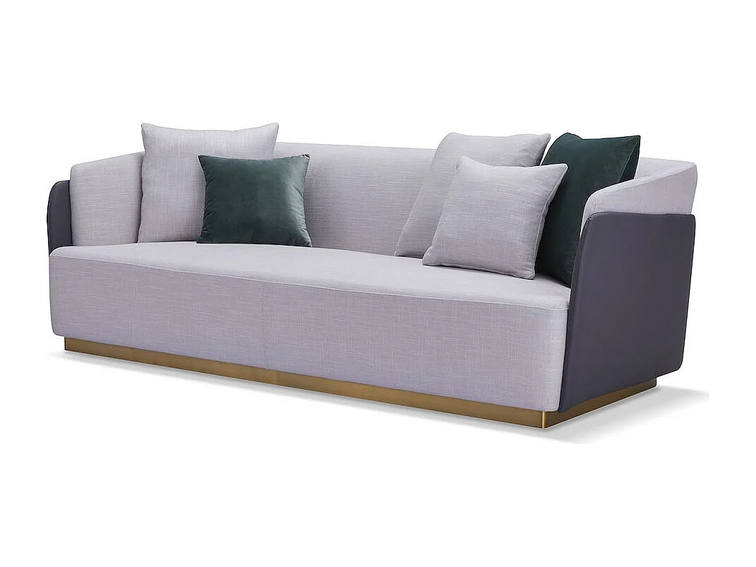 Canapé 3 places en tissu SARAYA - Gris clair et Gris foncé