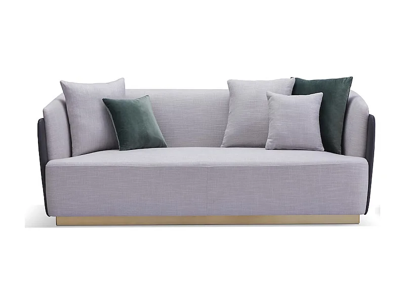 Canapé 3 places en tissu SARAYA - Gris clair et Gris foncé