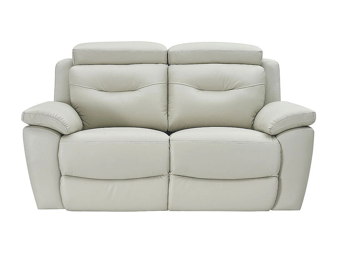 Canapé relaxation électrique 2 places en cuir SERENA - Gris perle