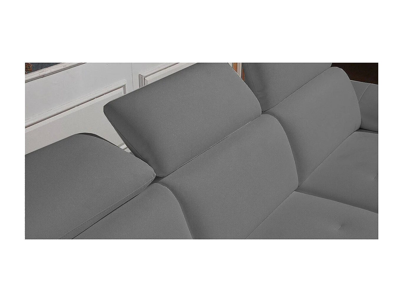 Canapé Cuir Angle CARLA Gris souris - Angle Gauche