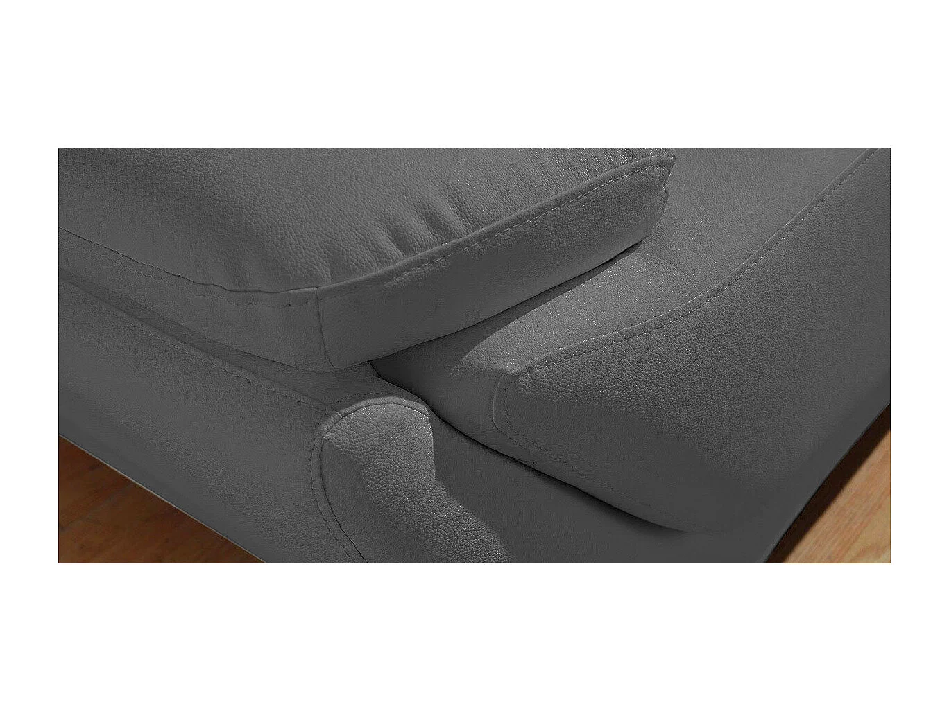 Canapé Cuir Angle CARLA Gris souris - Angle Gauche