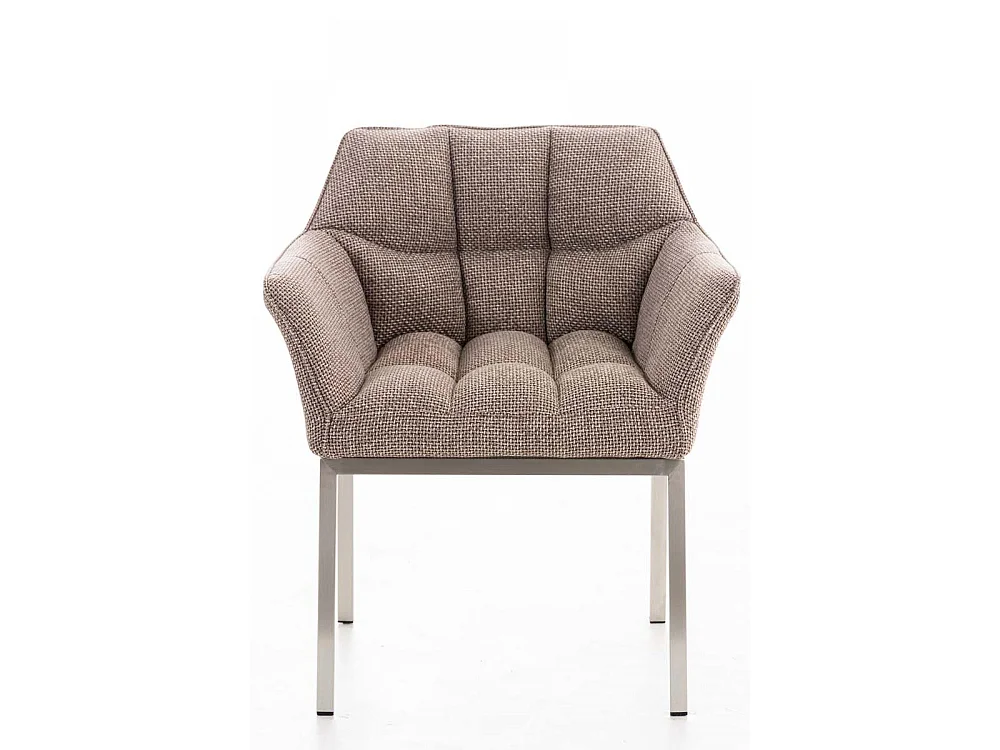 Chaise salle à manger - Tissu & Métal - Marron terre - Octavia