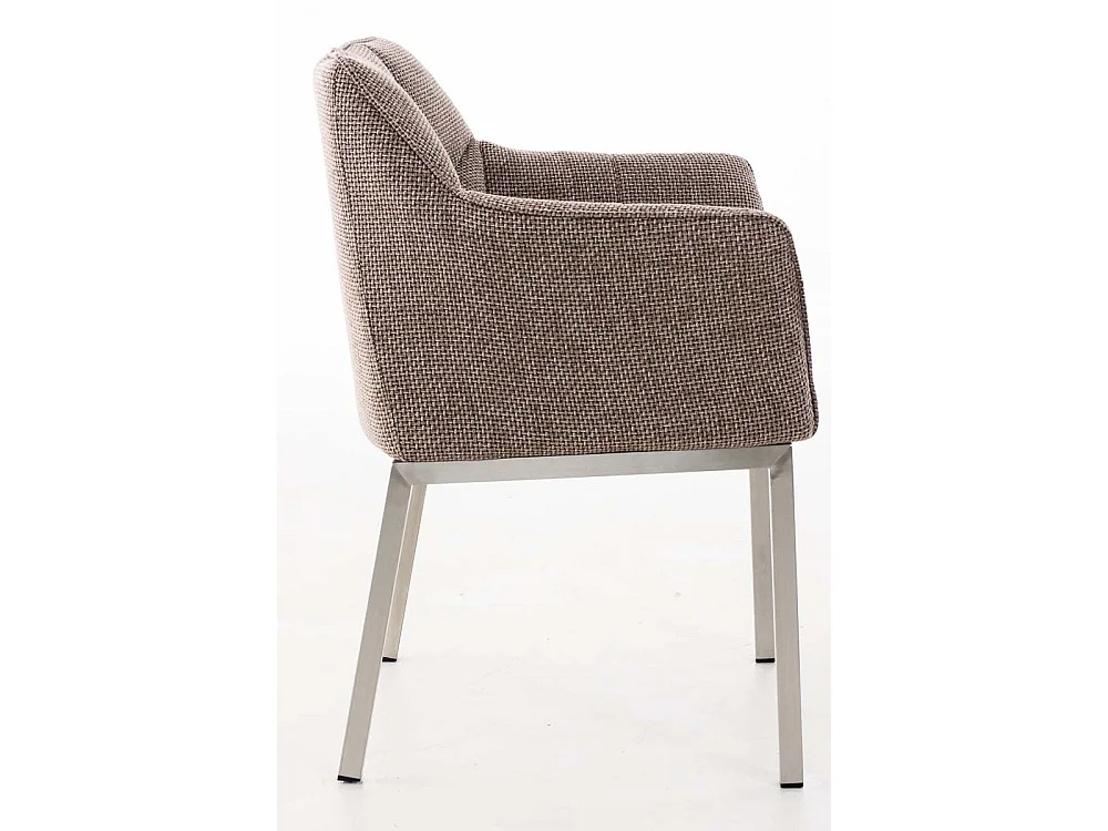 Chaise salle à manger - Tissu & Métal - Marron terre - Octavia