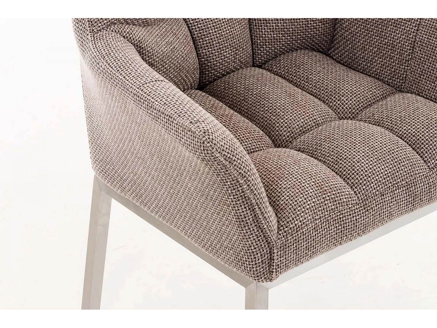 Chaise salle à manger - Tissu & Métal - Marron terre - Octavia