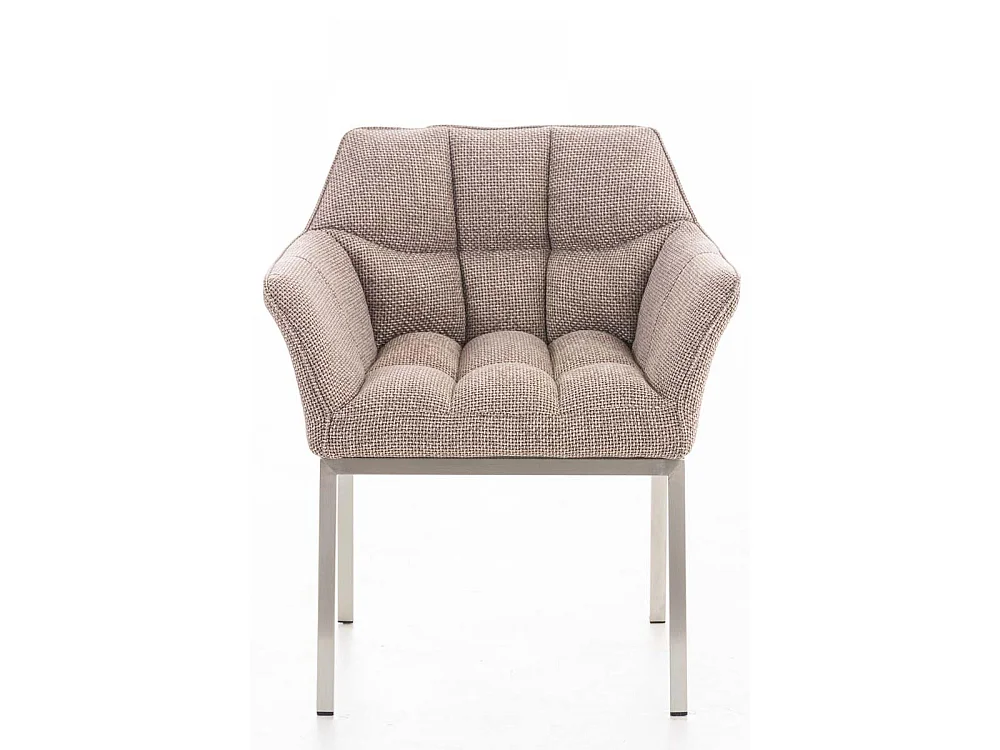 Chaise salle à manger - Tissu & Métal - Marron terre - Octavia