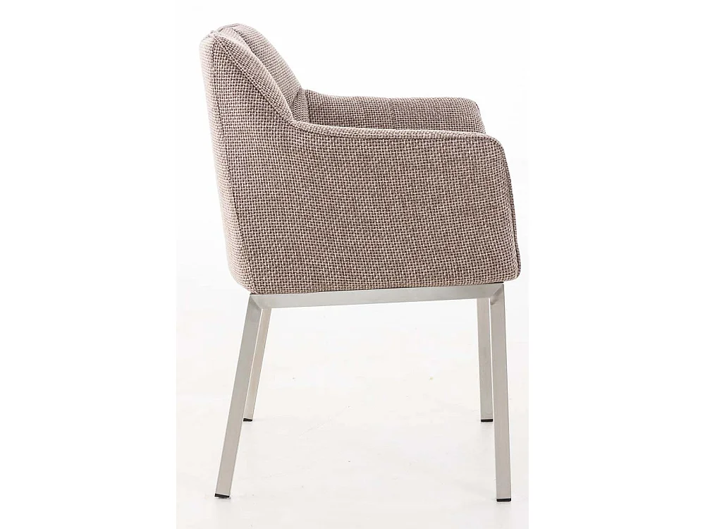 Chaise salle à manger - Tissu & Métal - Marron terre - Octavia