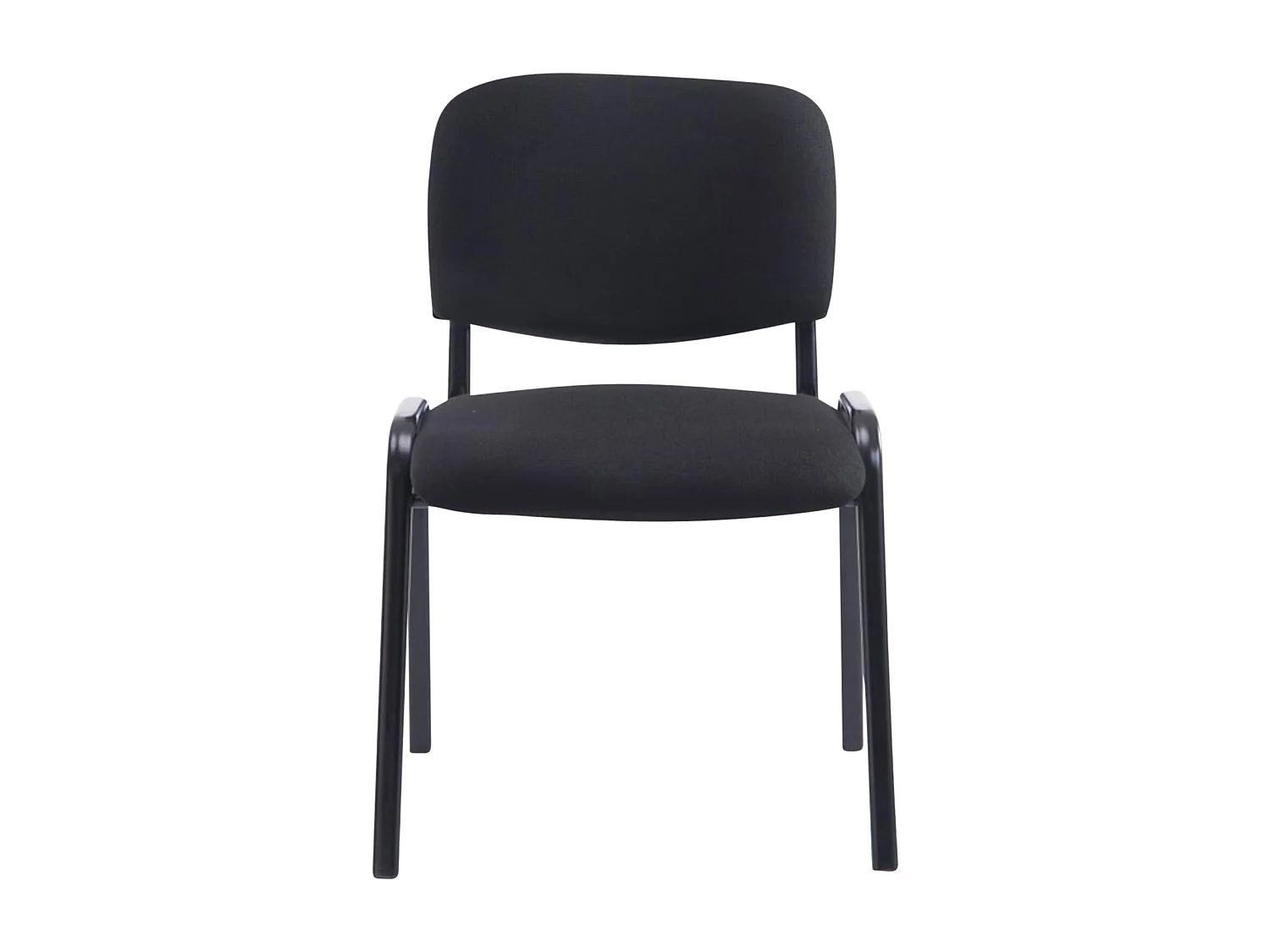 Lot de 4  Chaise de conférence - Tissu & Métal noir mat - Noir - XL Ken