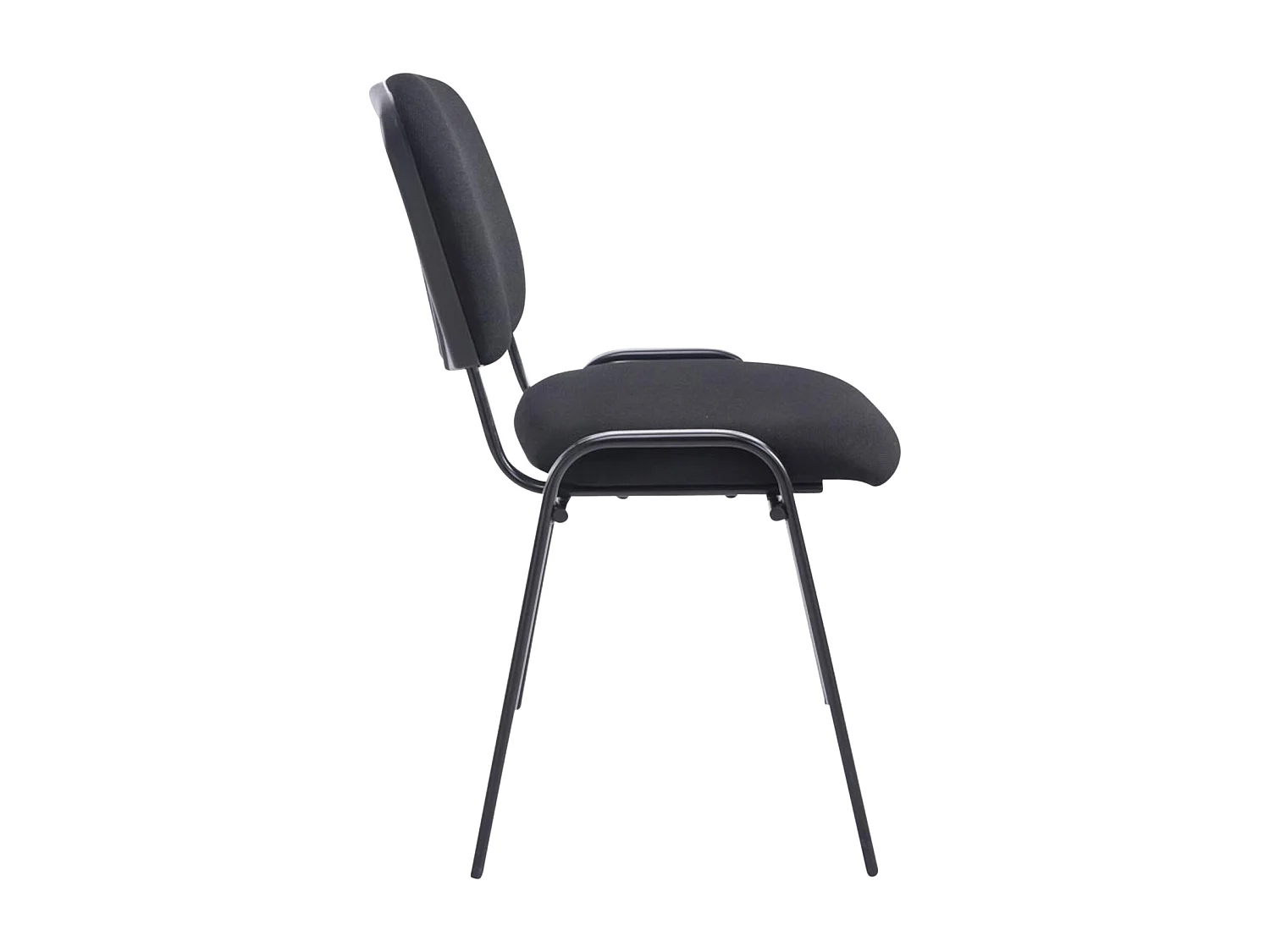 Lot de 4  Chaise de conférence - Tissu & Métal noir mat - Noir - XL Ken
