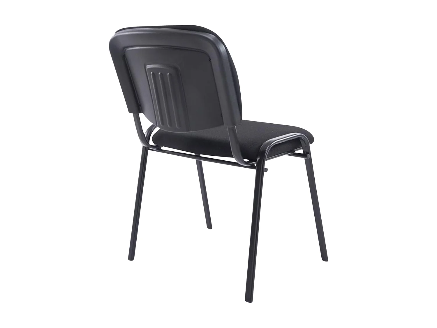 Lot de 4  Chaise de conférence - Tissu & Métal noir mat - Noir - XL Ken