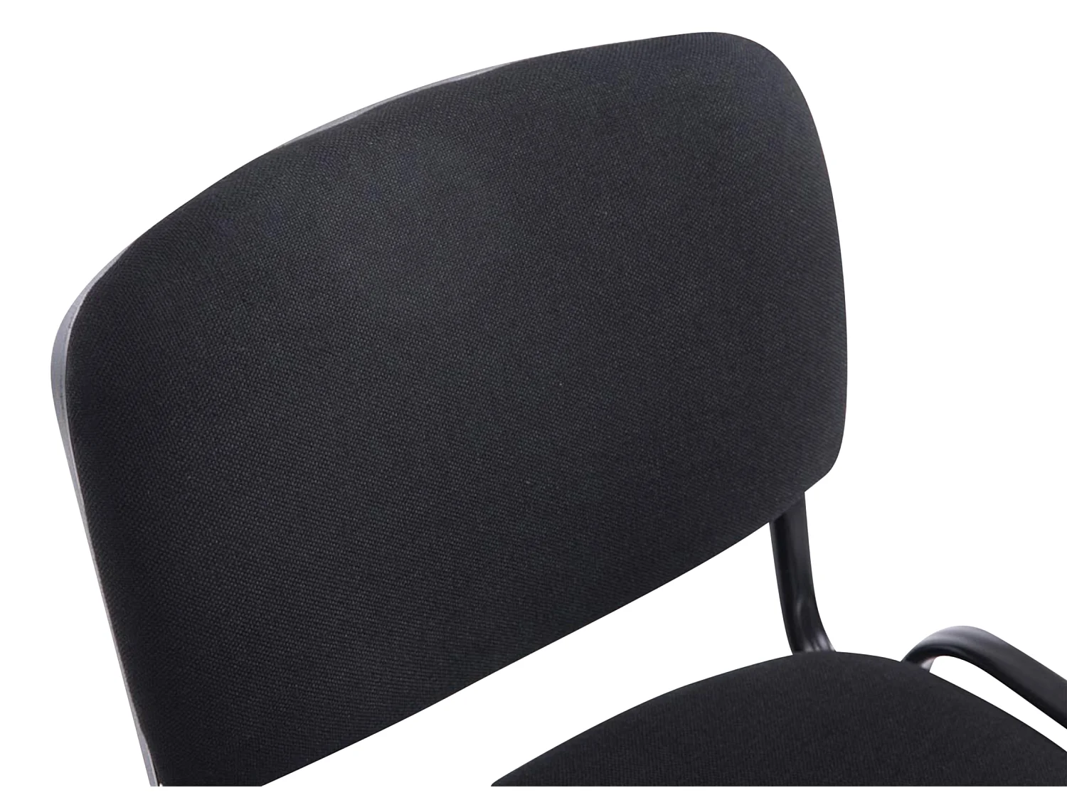 Lot de 4  Chaise de conférence - Tissu & Métal noir mat - Noir - XL Ken