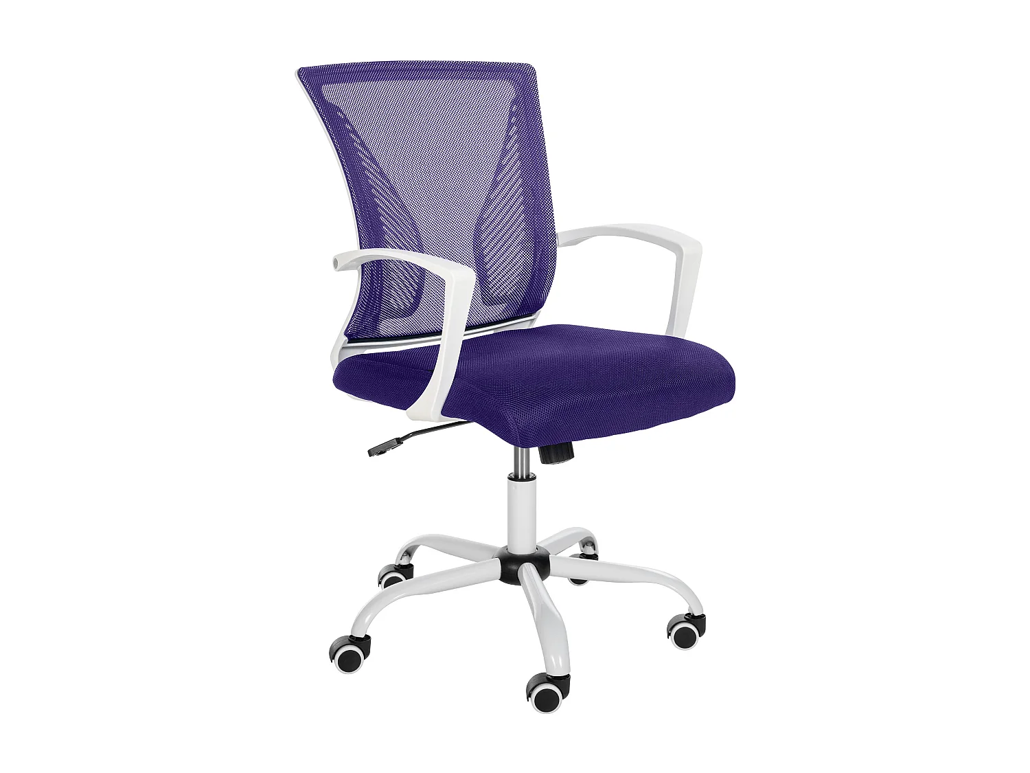 Chaise de bureau - Microfibre & Blanc - Violet - Tracy