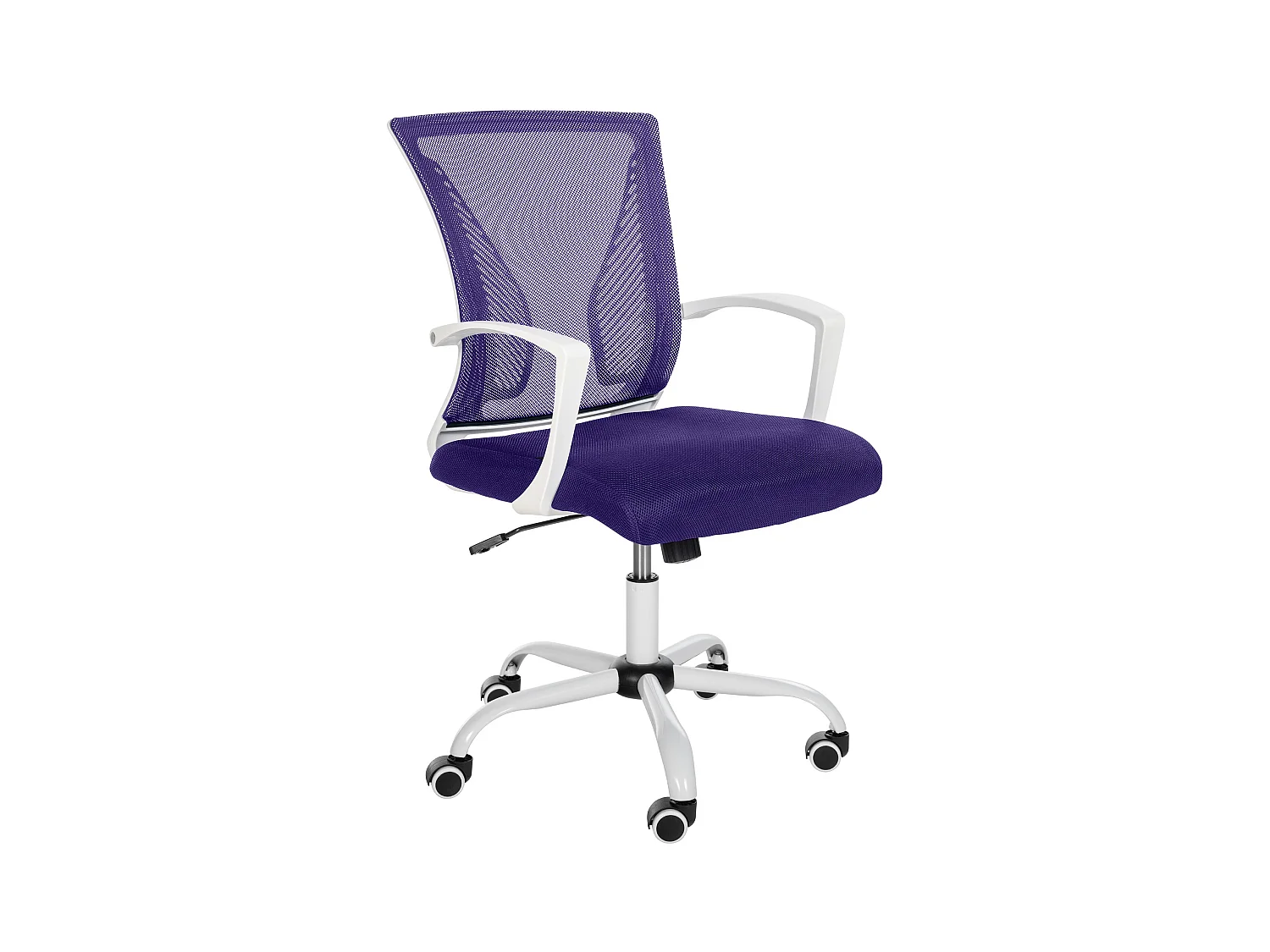 Chaise de bureau - Microfibre & Blanc - Violet - Tracy