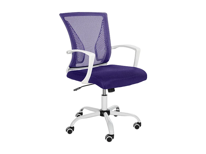 Chaise de bureau - Microfibre & Blanc - Violet - Tracy