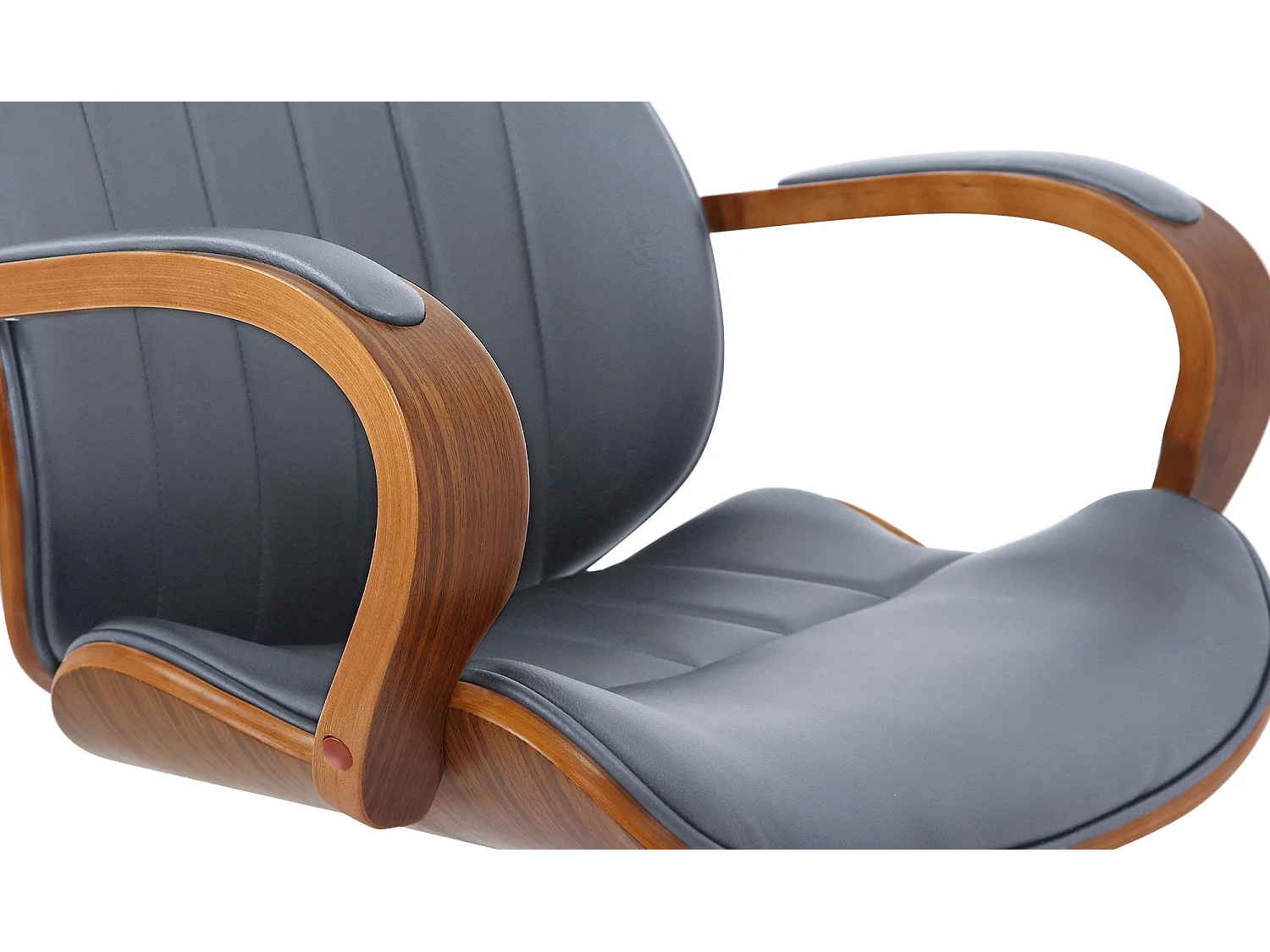 Chaise de bureau - Similicuir & Nature - Noyer / Gris - Melilla