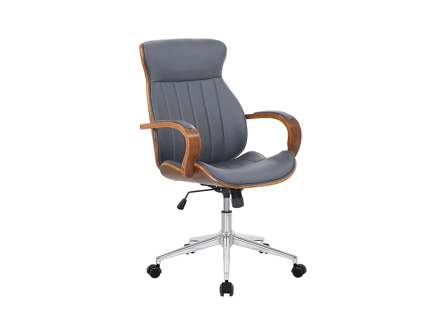 Chaise de bureau - Similicuir & Nature - Noyer / Gris - Melilla