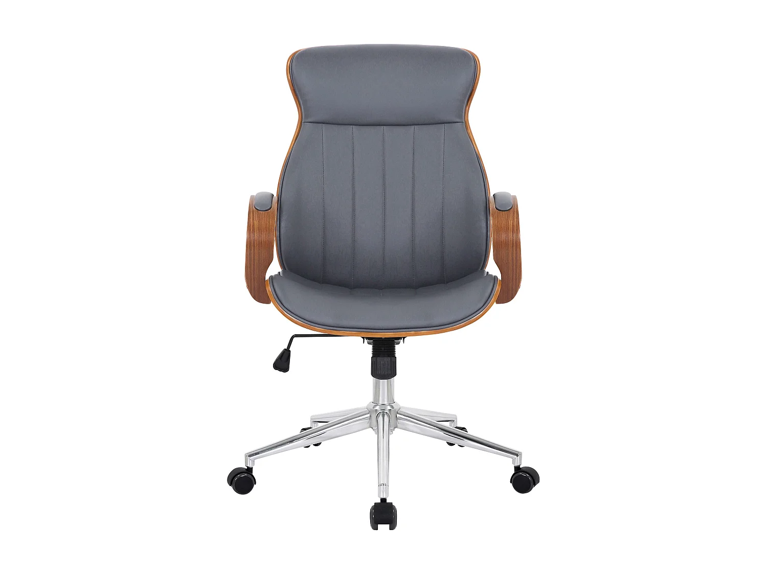 Chaise de bureau - Similicuir & Nature - Noyer / Gris - Melilla