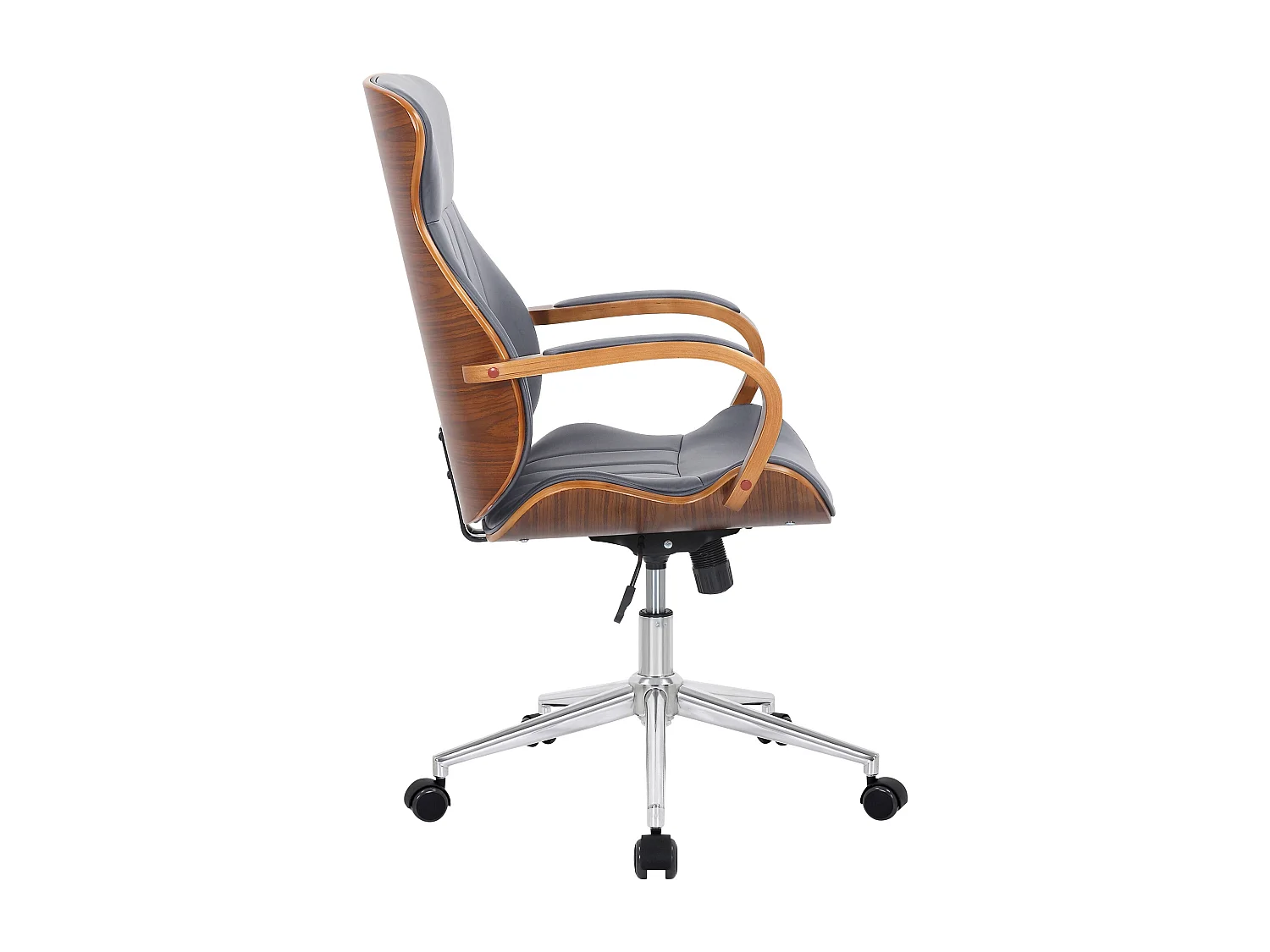 Chaise de bureau - Similicuir & Nature - Noyer / Gris - Melilla