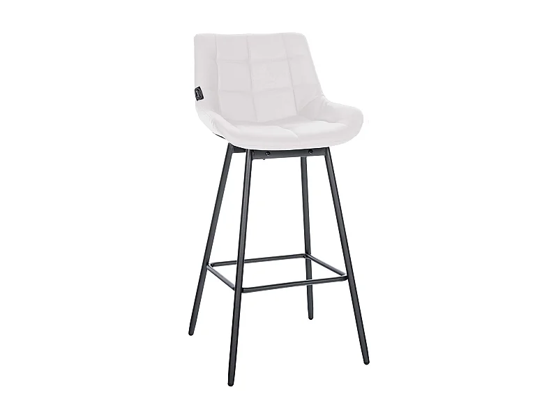 Tabouret de bar - Similicuir - Blanc - Weston
