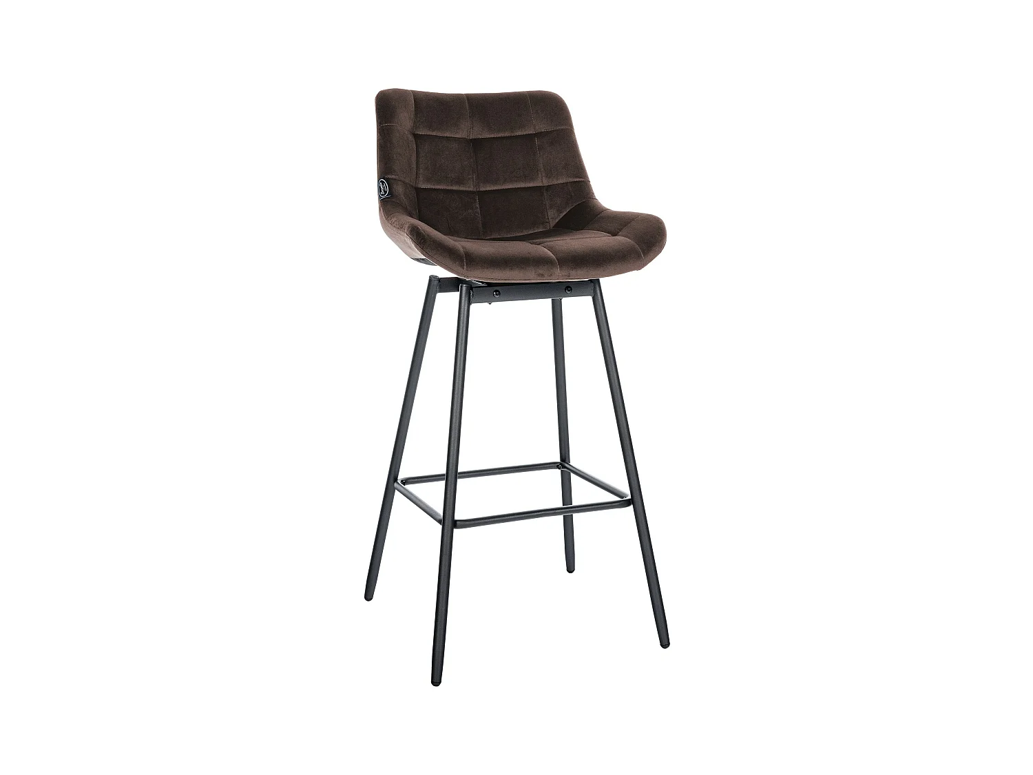 Tabouret de bar - Velours - Marron - Weston