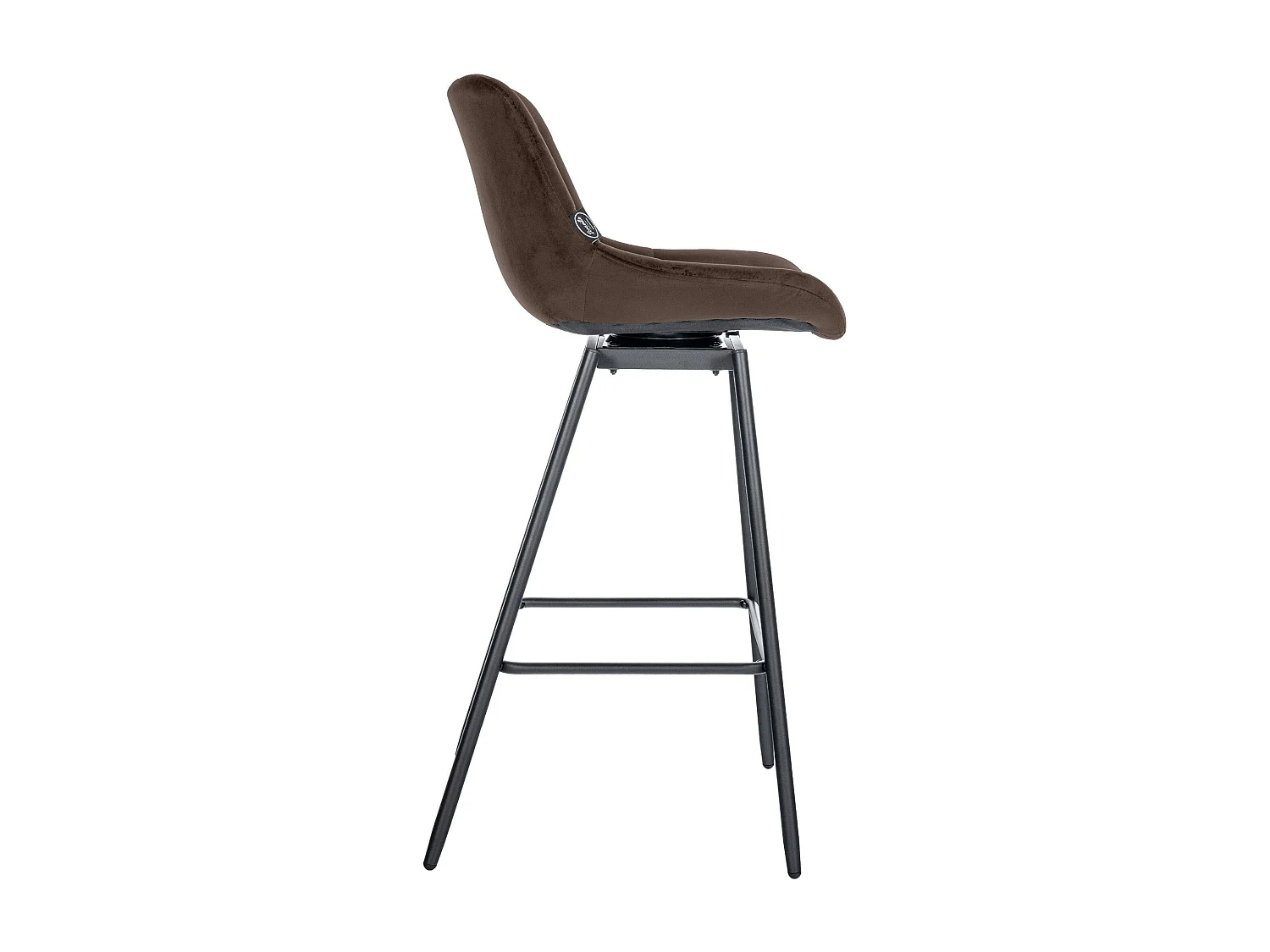 Tabouret de bar - Velours - Marron - Weston