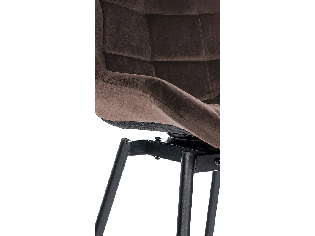 Tabouret de bar - Velours - Marron - Weston