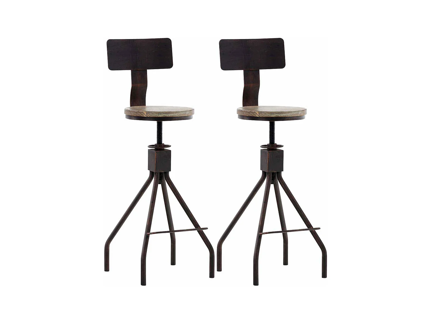 Lot de 2  Tabouret de bar - Métal & Métal - Bronze - Elko