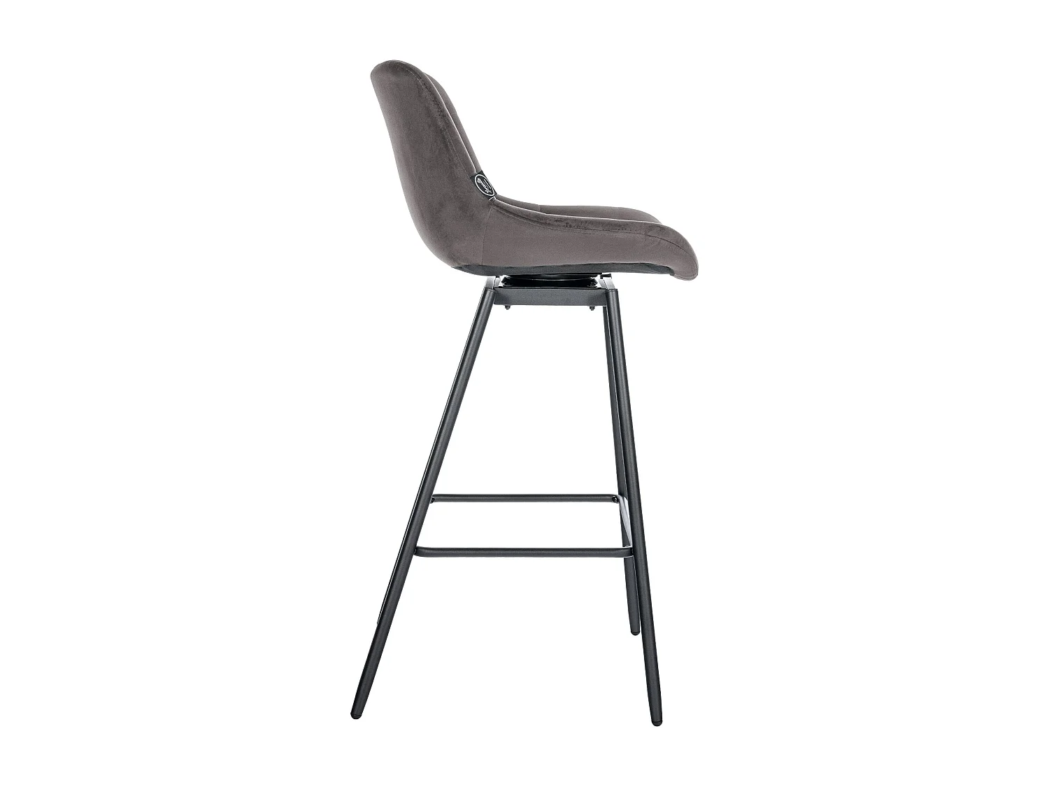 Tabouret de bar - Velours - Gris - Weston