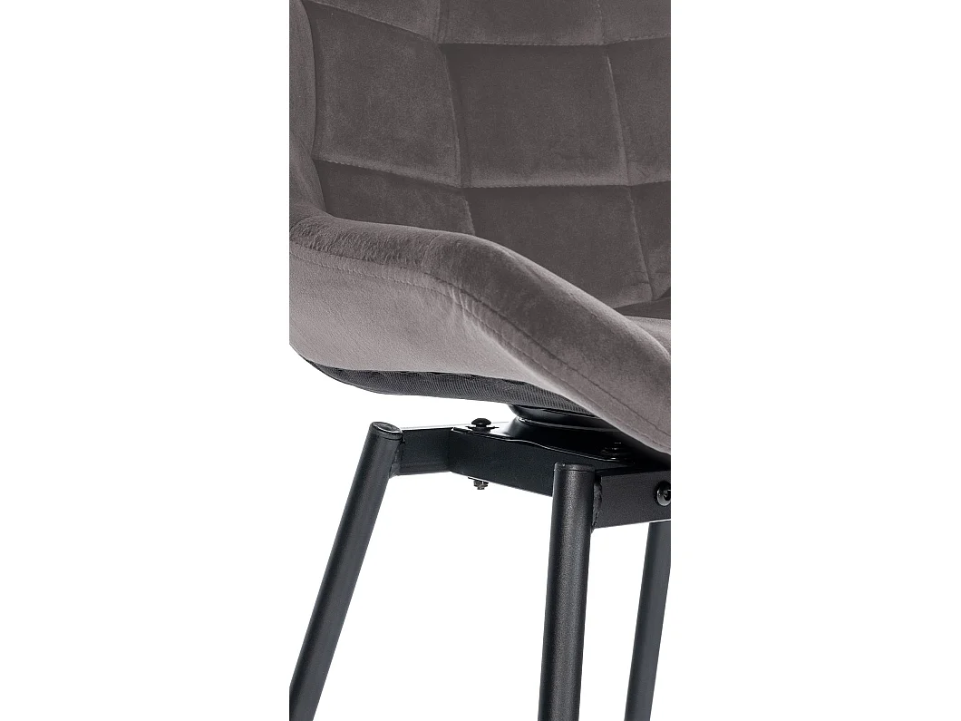 Tabouret de bar - Velours - Gris - Weston
