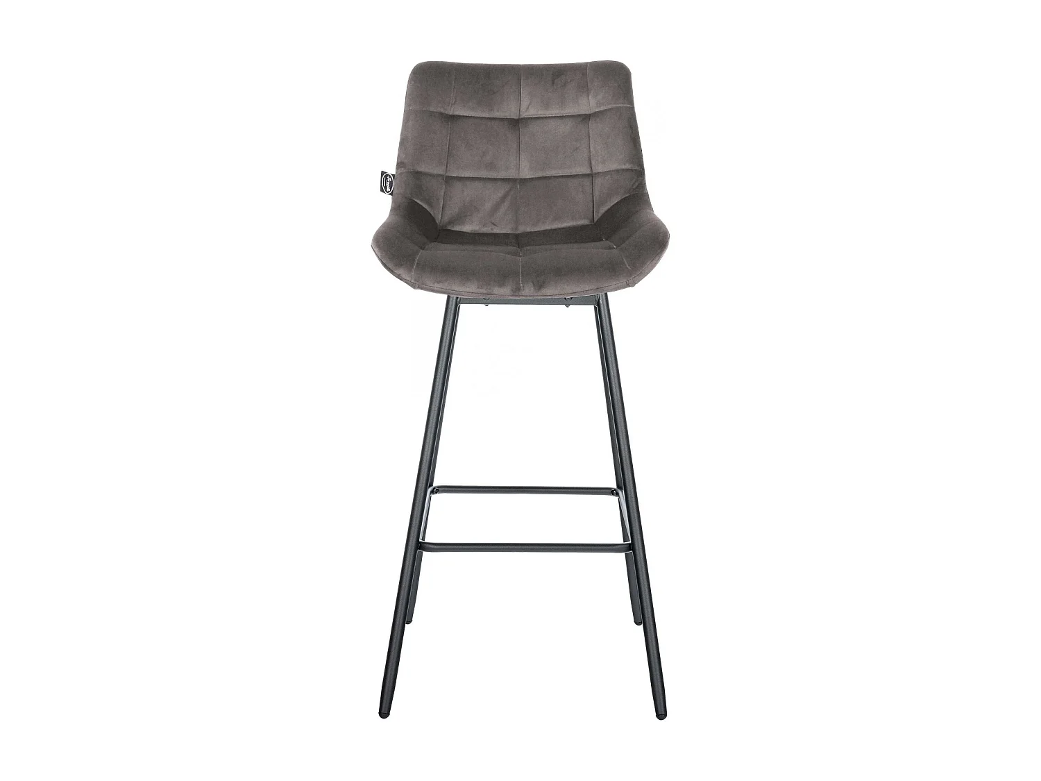 Tabouret de bar - Velours - Gris - Weston