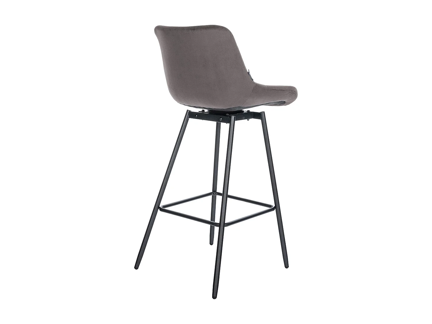 Tabouret de bar - Velours - Gris - Weston