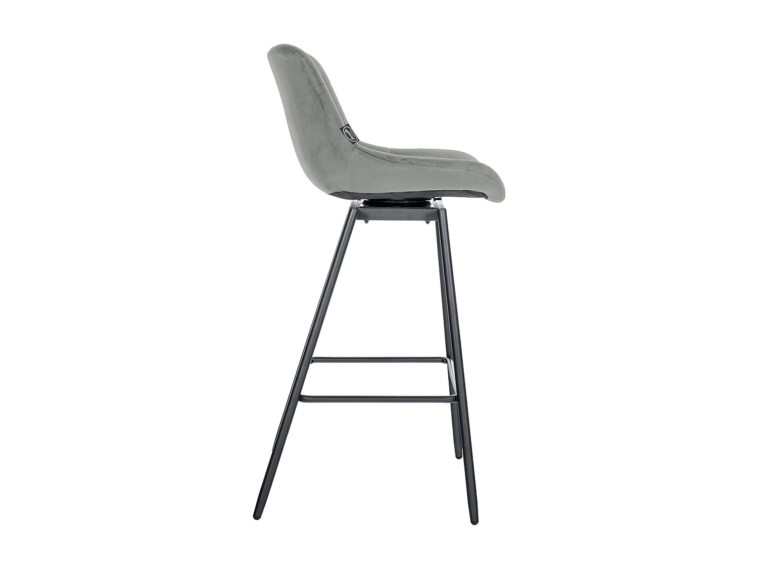 Tabouret de bar - Velours - Gris - Weston