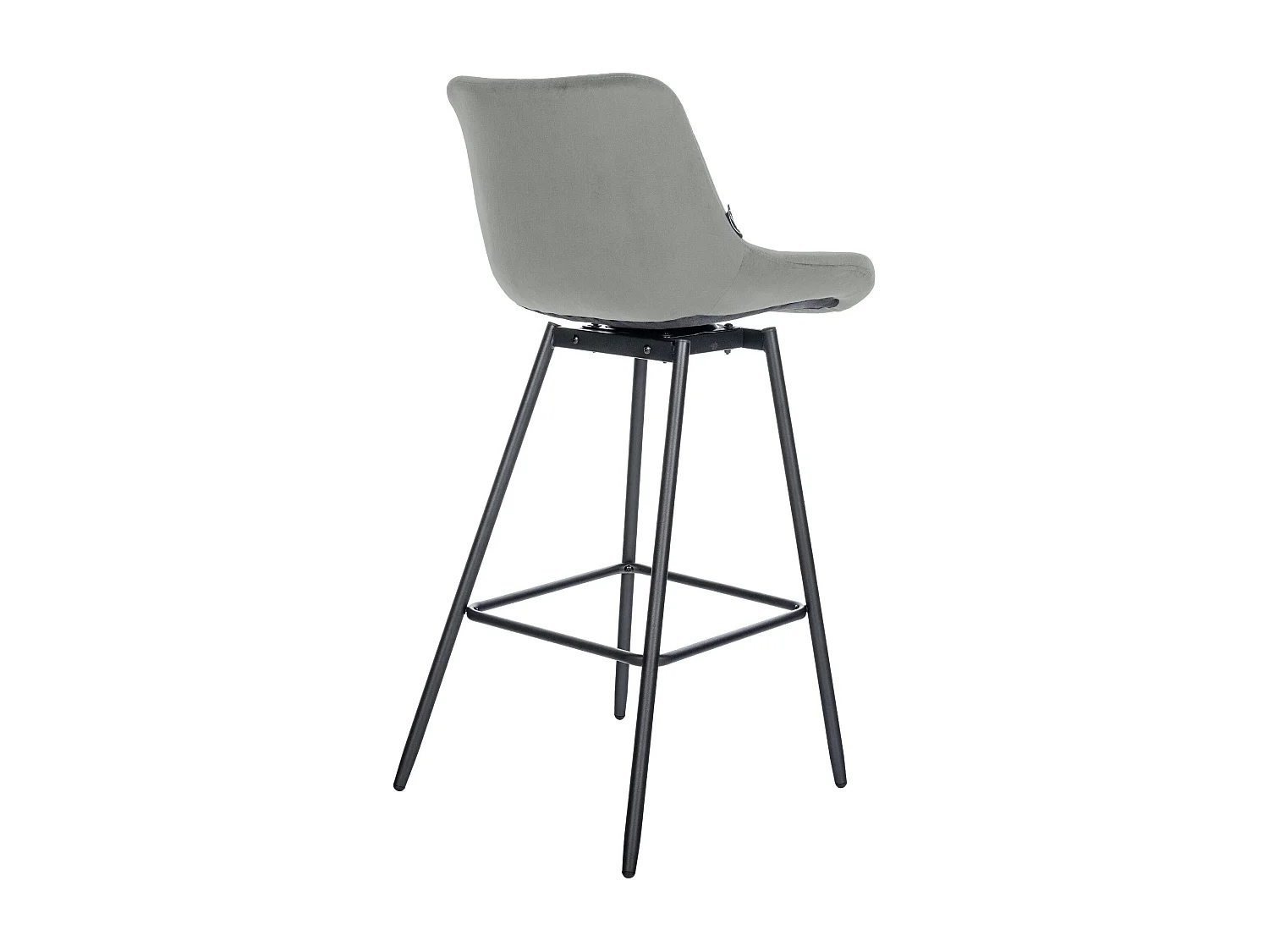 Tabouret de bar - Velours - Gris - Weston