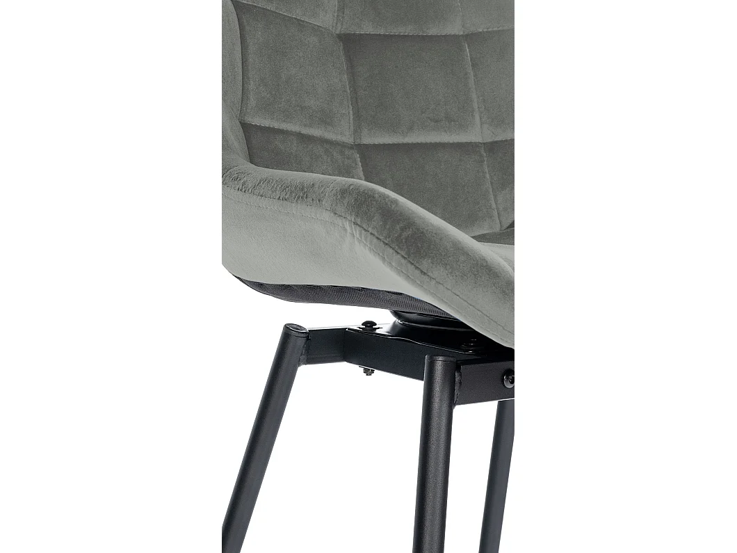 Tabouret de bar - Velours - Gris - Weston
