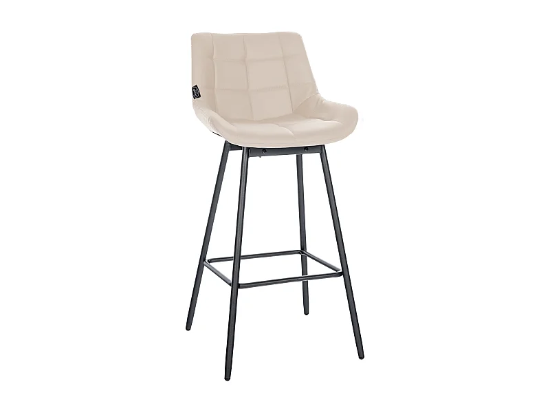 Tabouret de bar - Similicuir - Crème - Weston