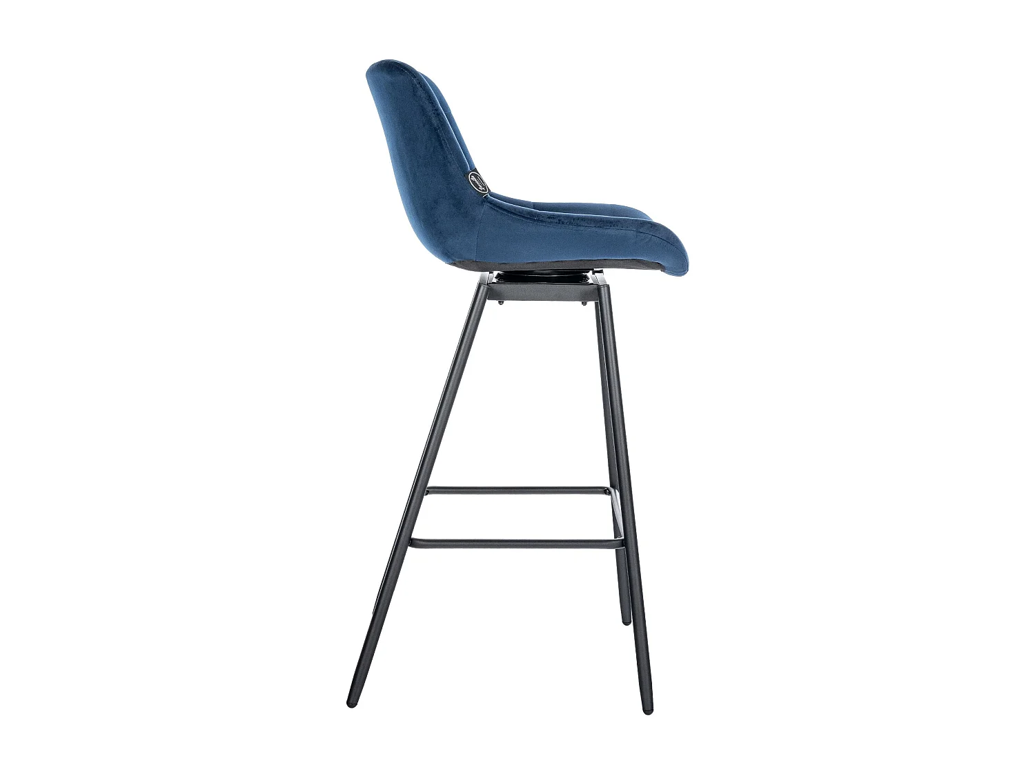 Tabouret de bar - Velours - Bleu - Weston