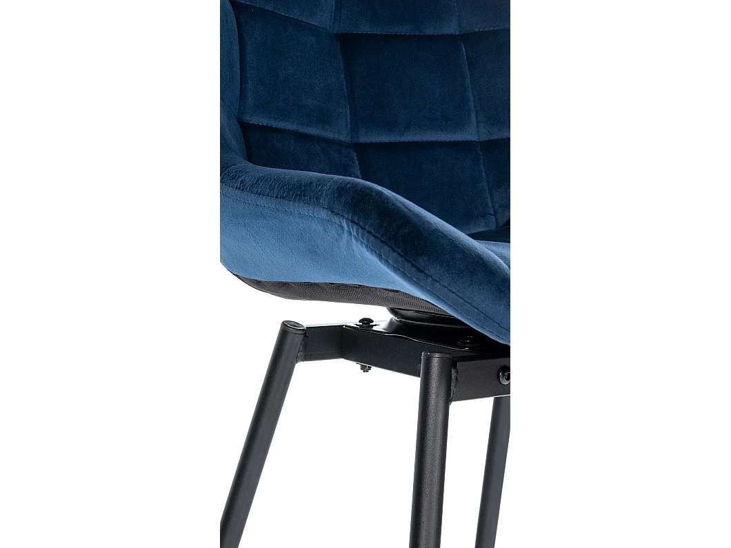 Tabouret de bar - Velours - Bleu - Weston