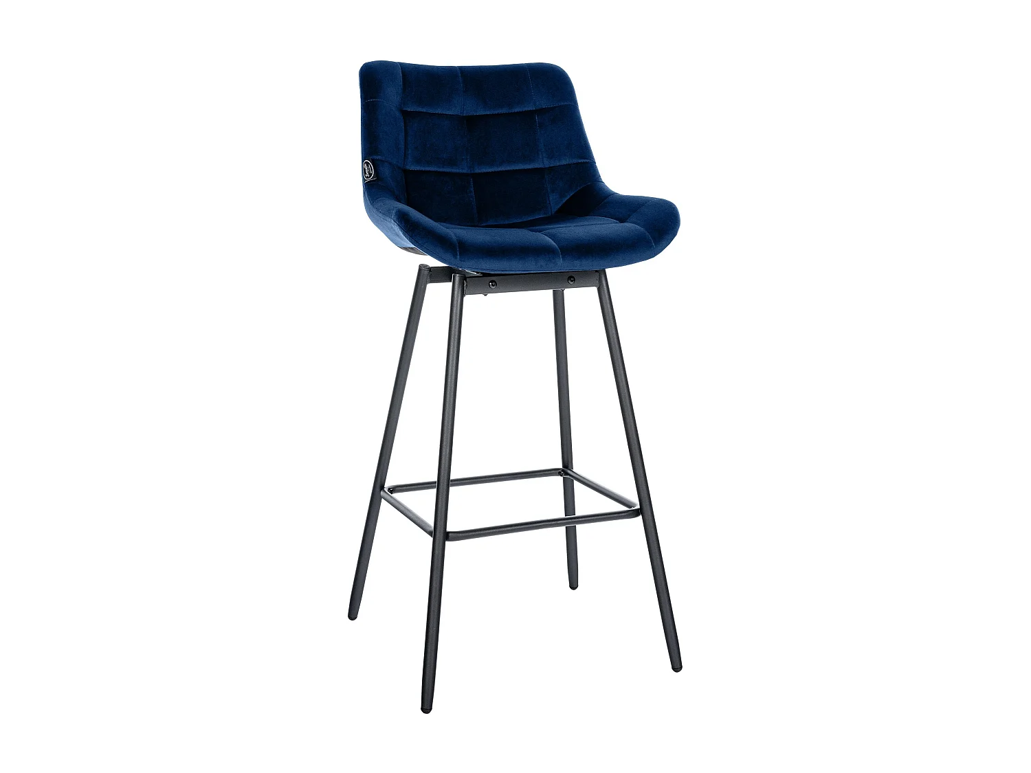 Tabouret de bar - Velours - Bleu - Weston