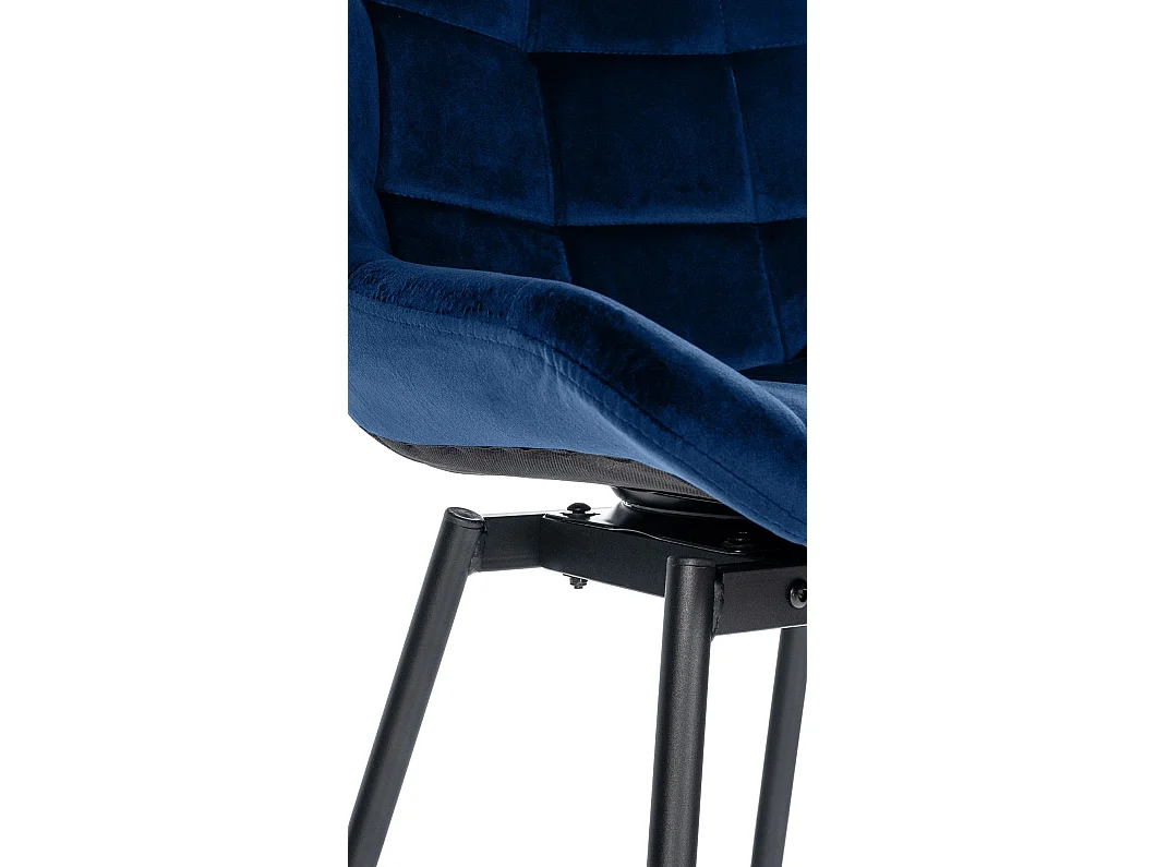 Tabouret de bar - Velours - Bleu - Weston